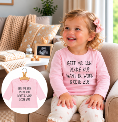 shirtje, tekst, bedrukt, kus, dikke